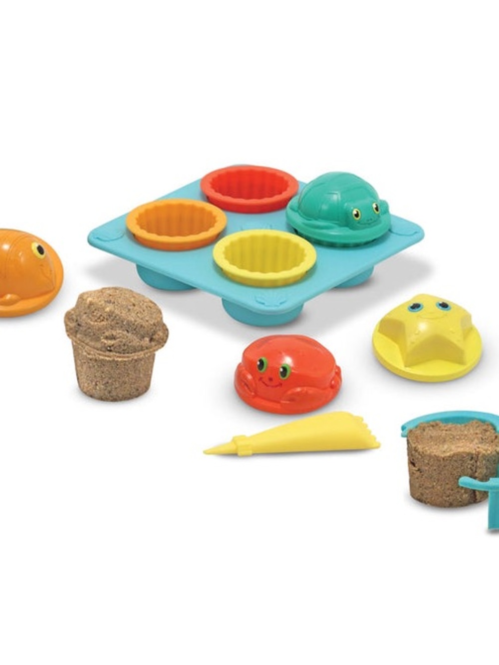 a Sea Creature Sand Mold Cupcake Play Set - bundled with additional toy